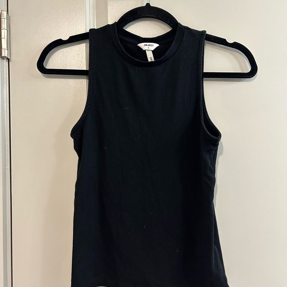 object Tops - Object Black Sleeveless Tank Top